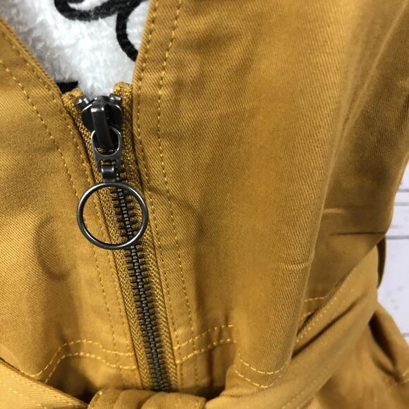 Revolve Stevie May Alto Cotton Twill Belted Zip Up Mini Dress Mustard Yellow - Picture 7 of 11